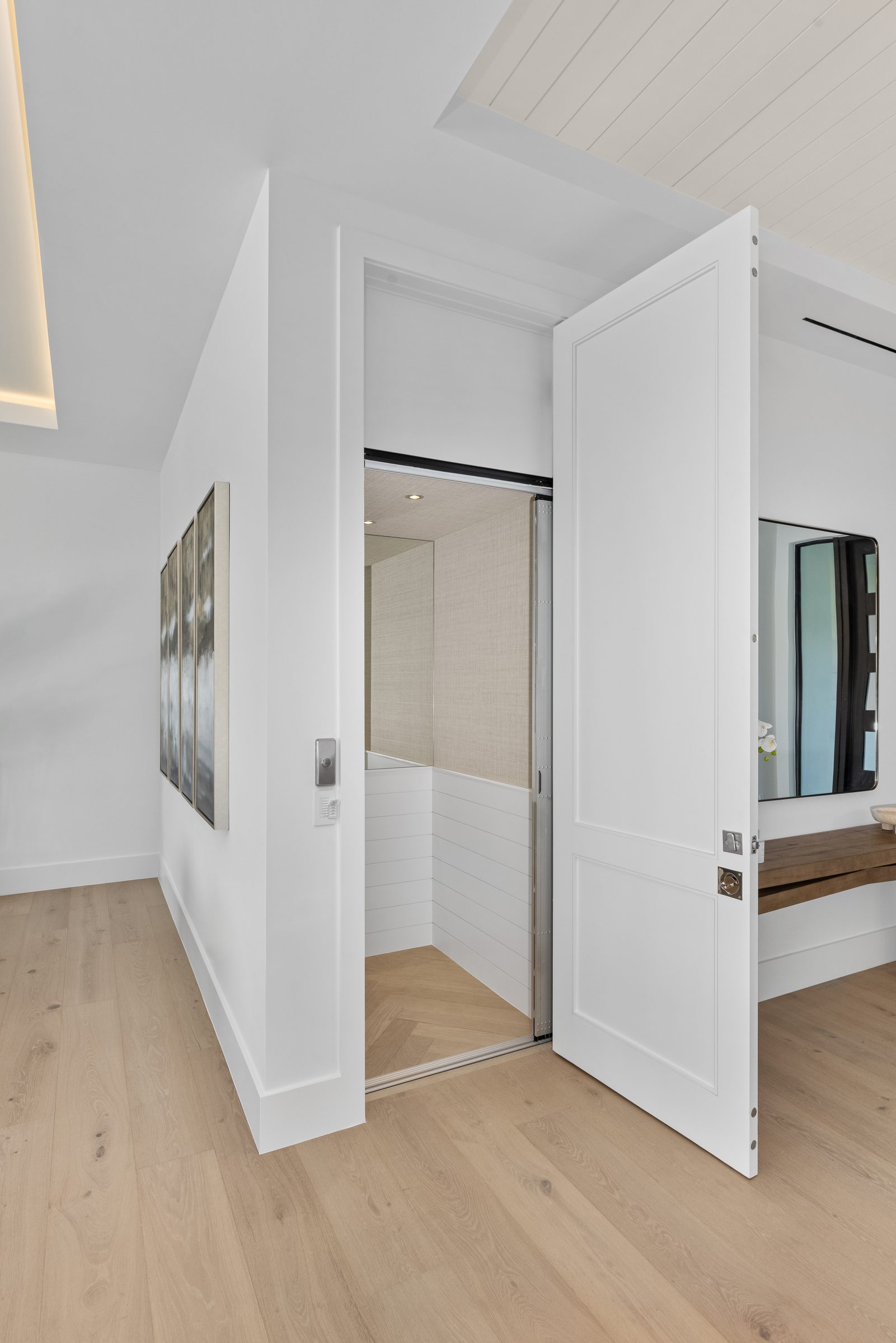 Residential elevator in Delray Beach — built by Varga Homes