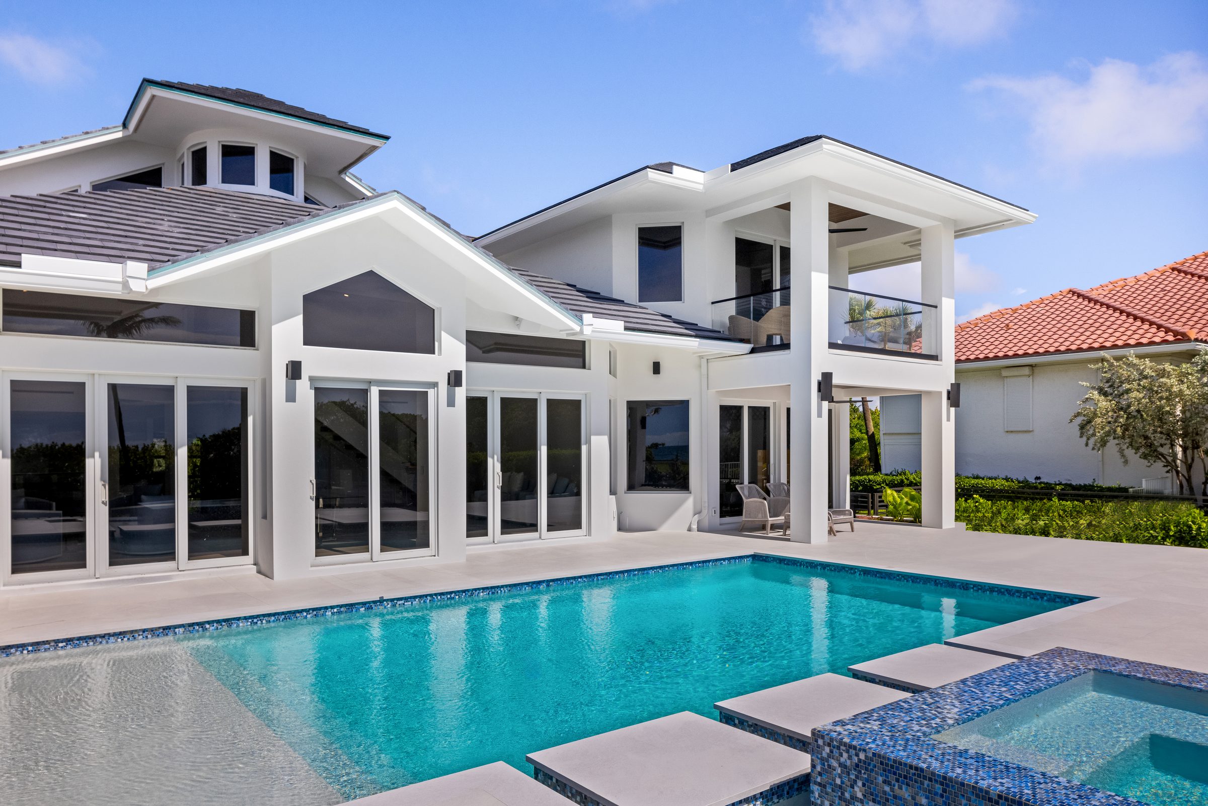 Pool and sun deck in Ocean Ridge — built by Varga Homes