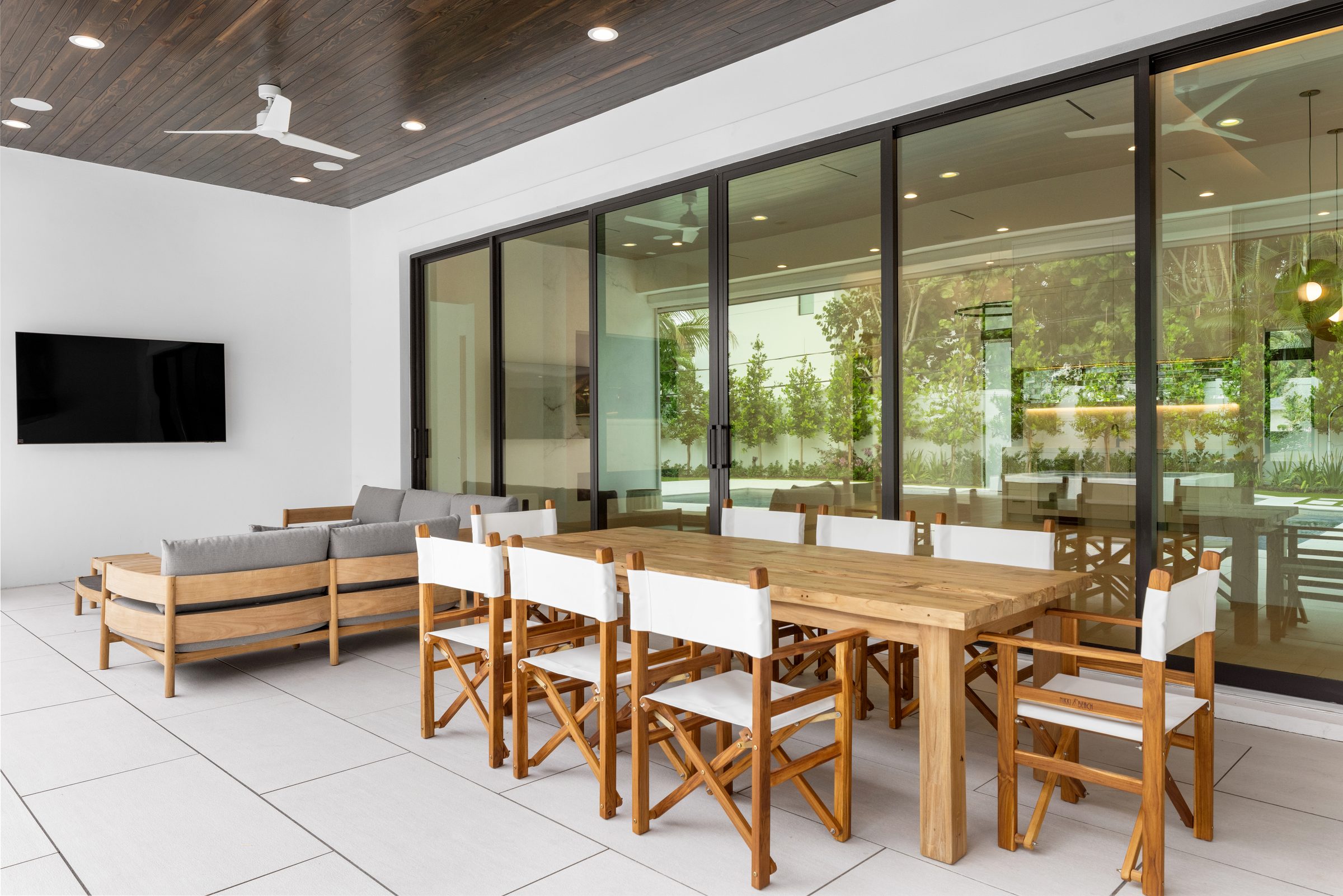 Covered patio in Delray Beach — built by Varga Homes