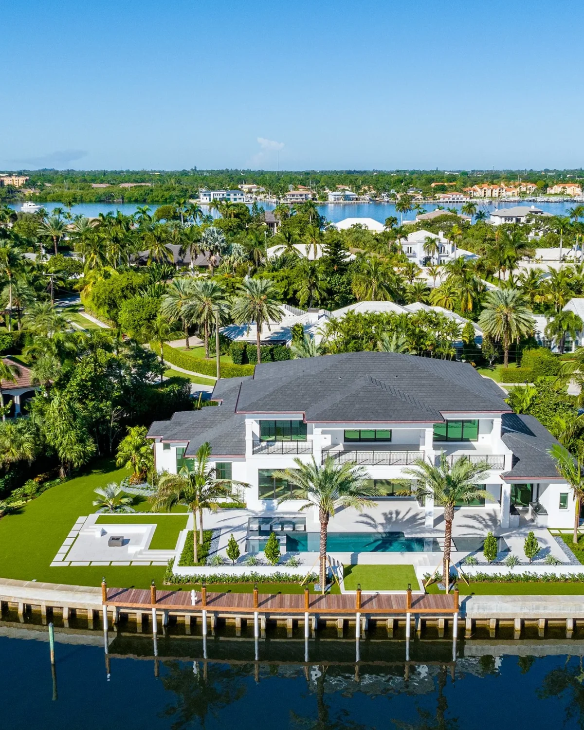 Aerial Day of a custom home built by Varga Homes in Manalapan, Florida