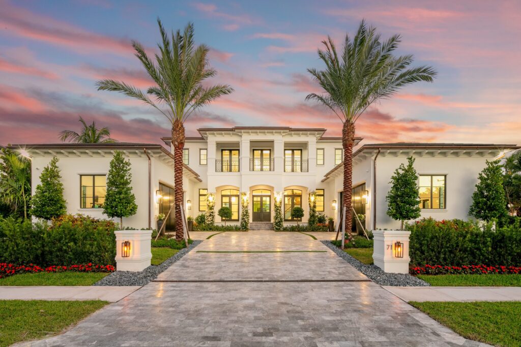The house at sunset, Manalapan — built by Varga Homes