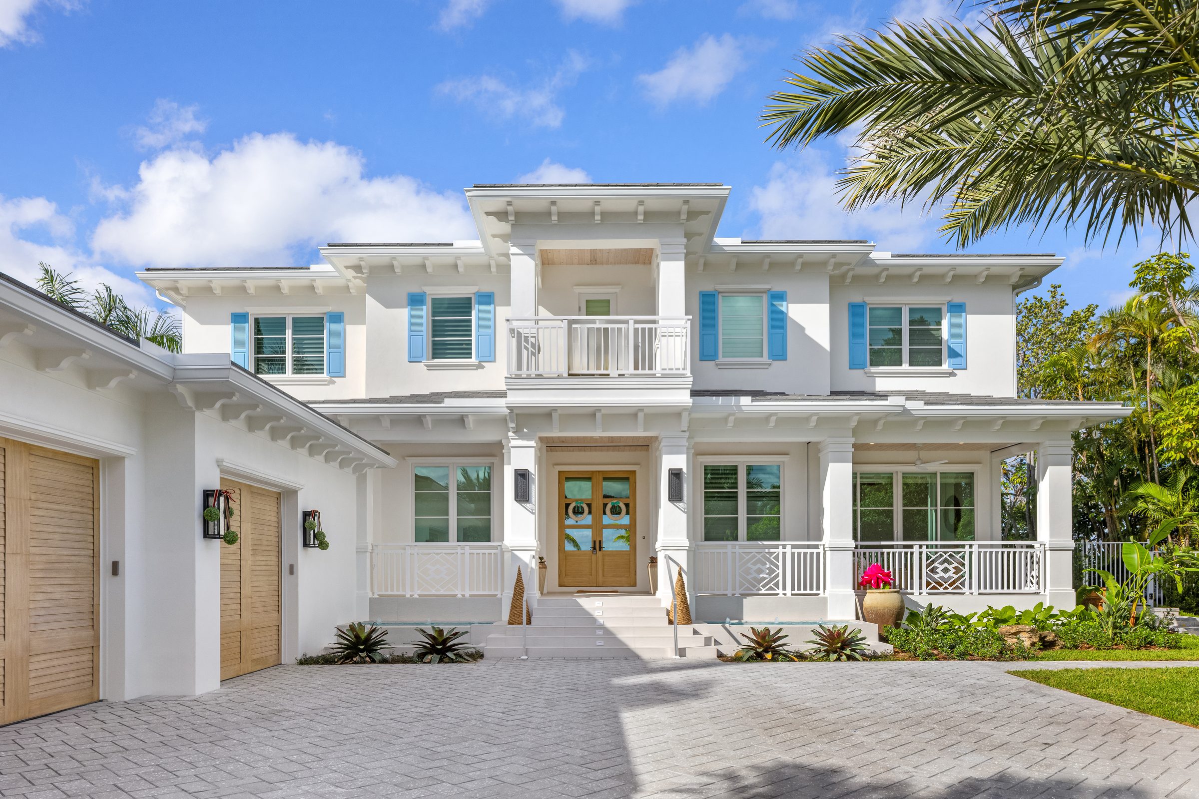 Front elevation of the custom home in Lantana — built by Varga Homes