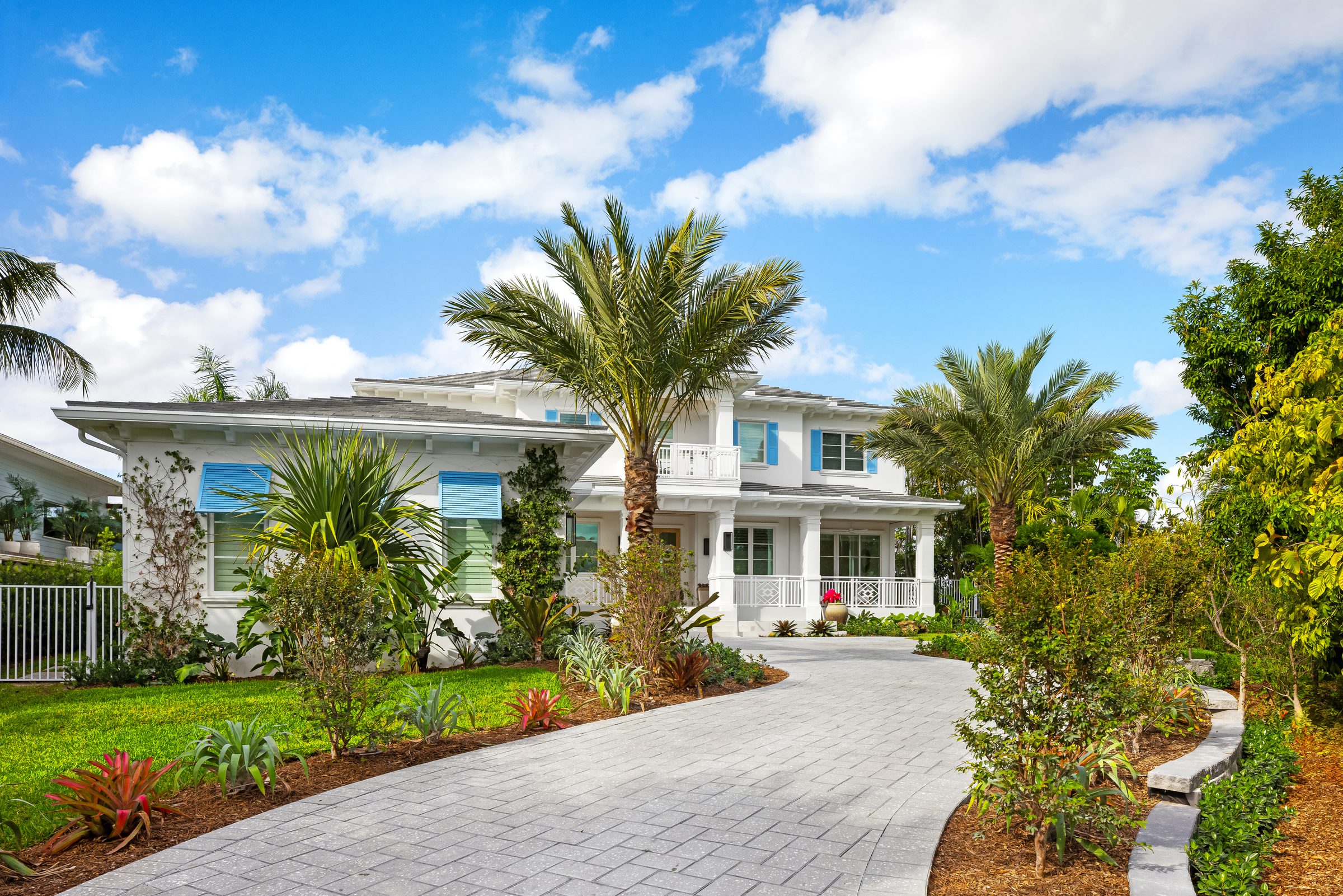 Front elevation of the custom home in Lantana — built by Varga Homes