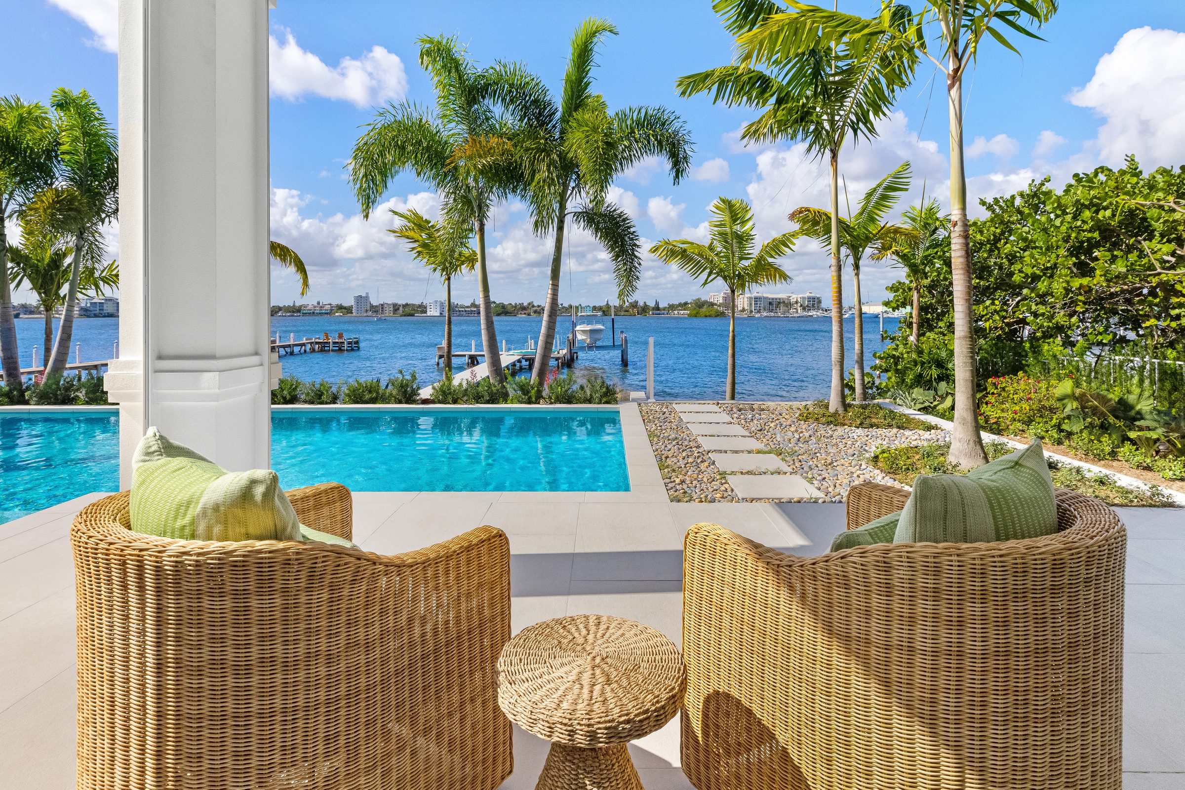 Covered loggia in Lantana — built by Varga Homes