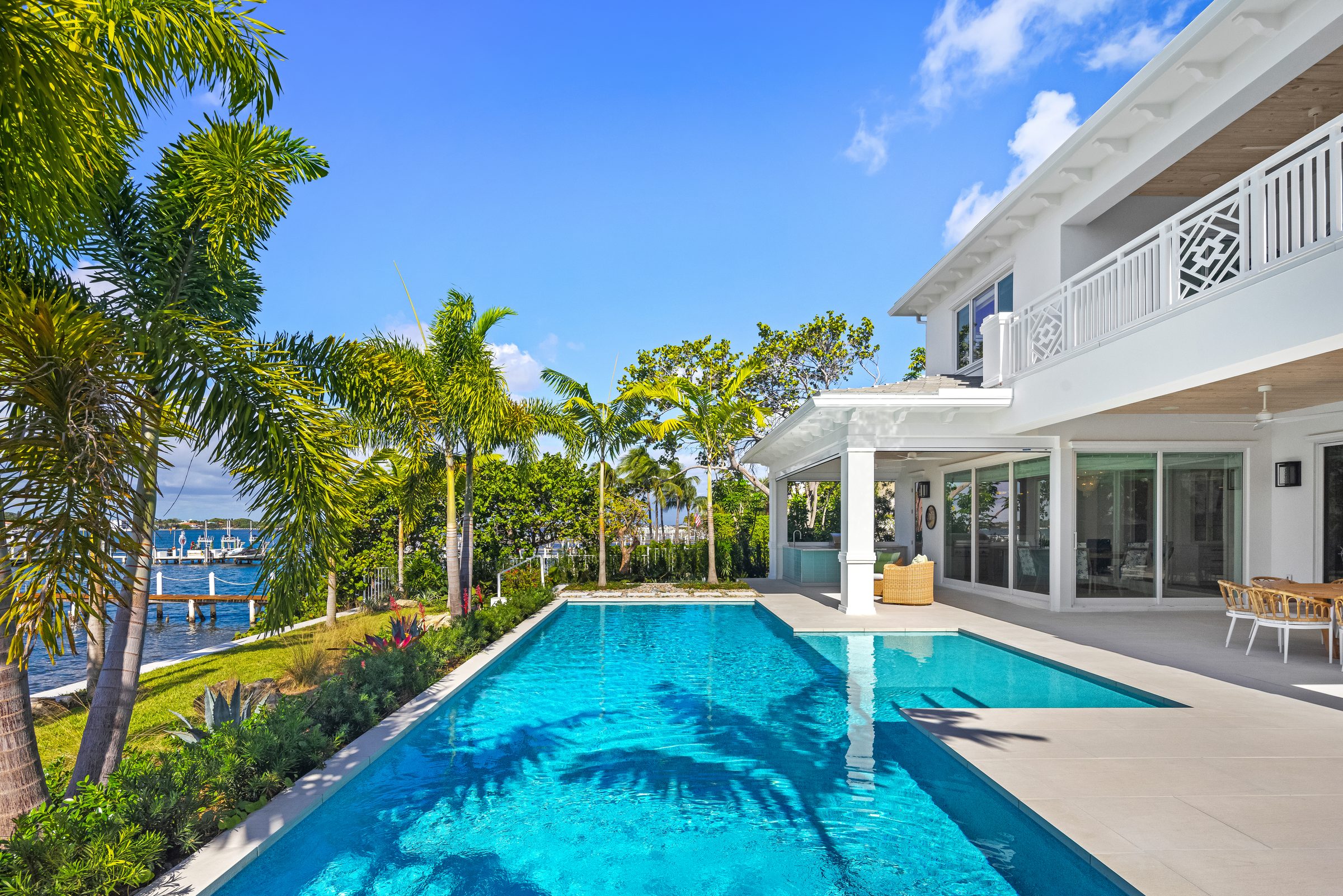Pool and sun deck in Lantana — built by Varga Homes